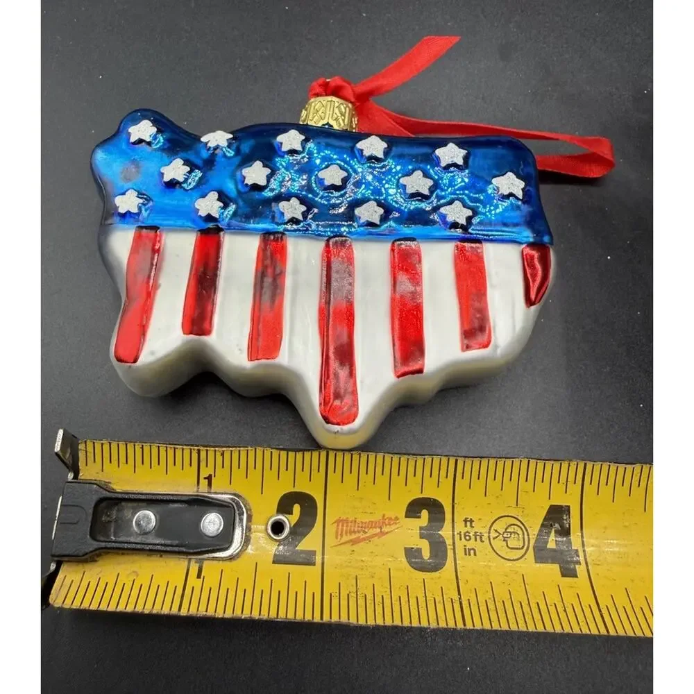 Old World USA Ornament Blown Glass Star American Flag 4th Patriotic -LO17 - Picture 9 of 11
